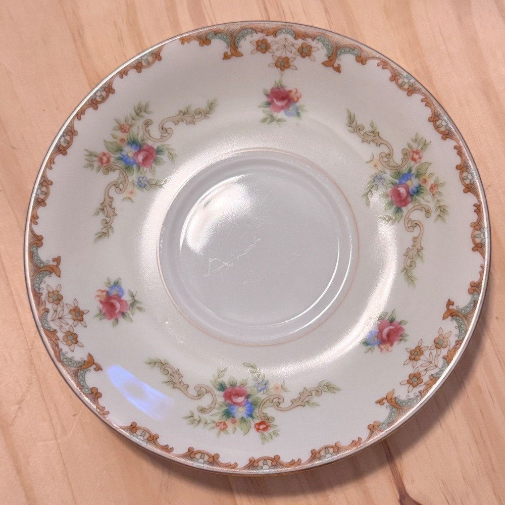 VTG Regal by Sango Saucer Gold Trimmed Floral Japan 5.75"